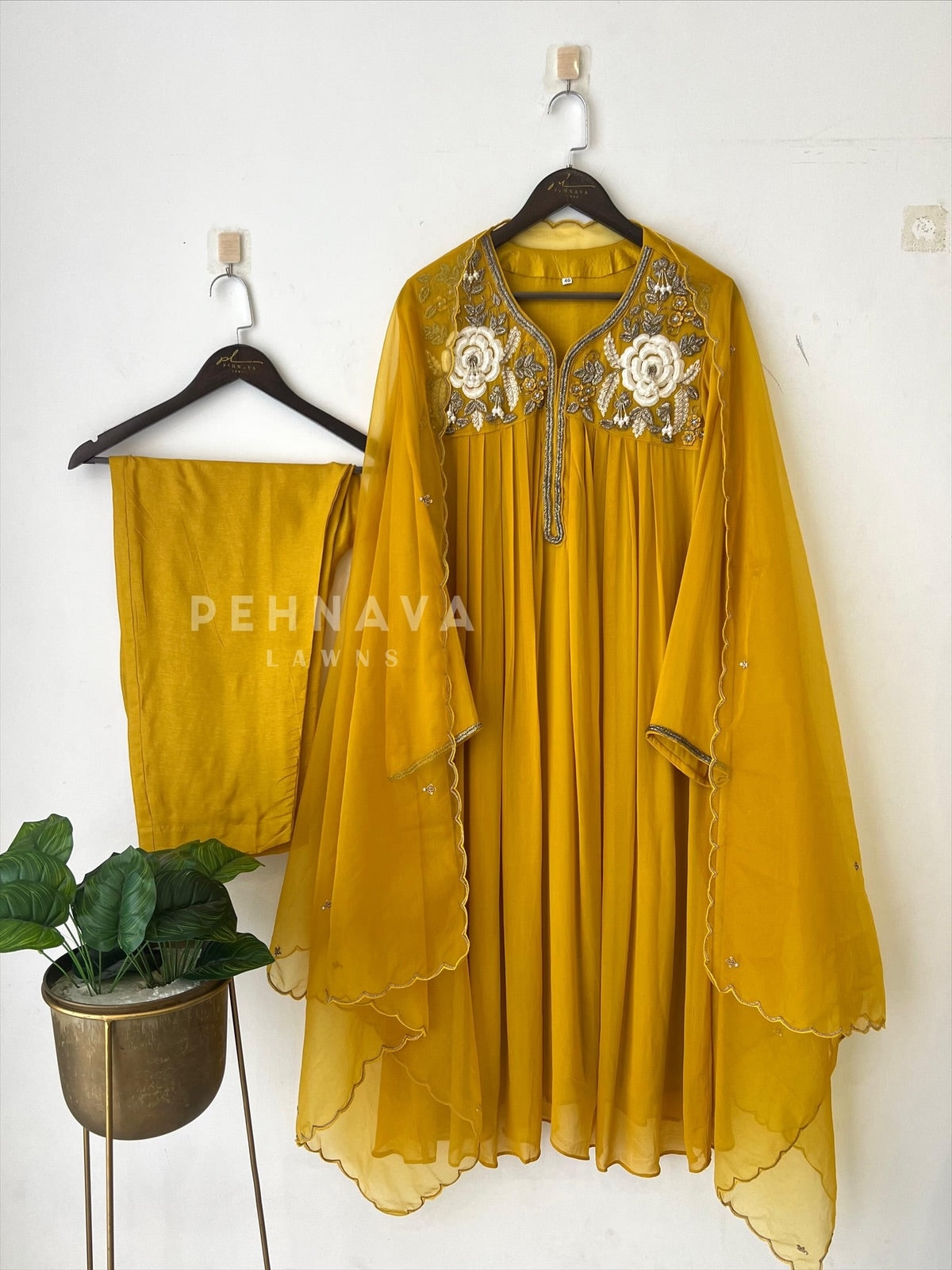 Premium Yellow Handworked Suit