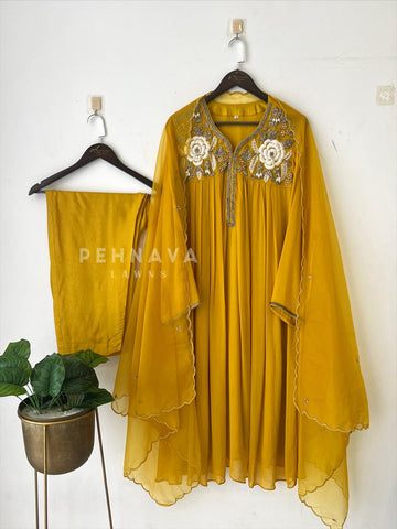 Premium Yellow Handworked Suit