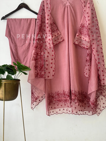 Organza Lace Chanderi Suit Set