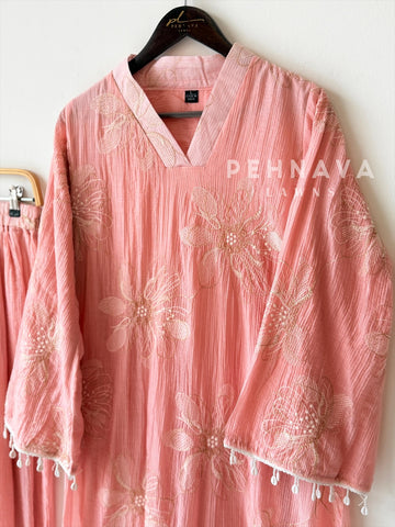 Soft Floral Embroidery Ensemble-4148 - Pehnava Lawns