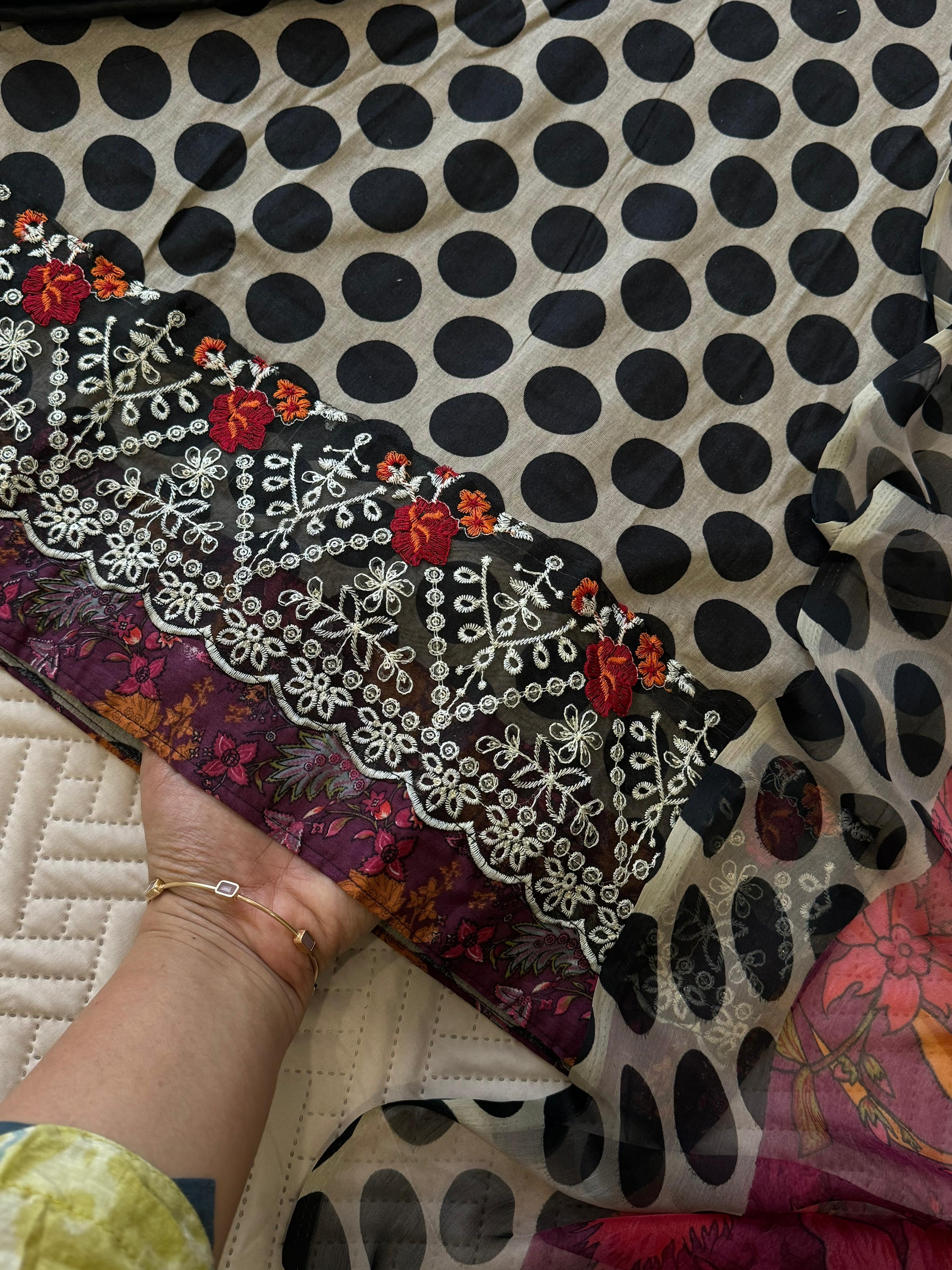 New Polka Dot Printed Suit- 1291