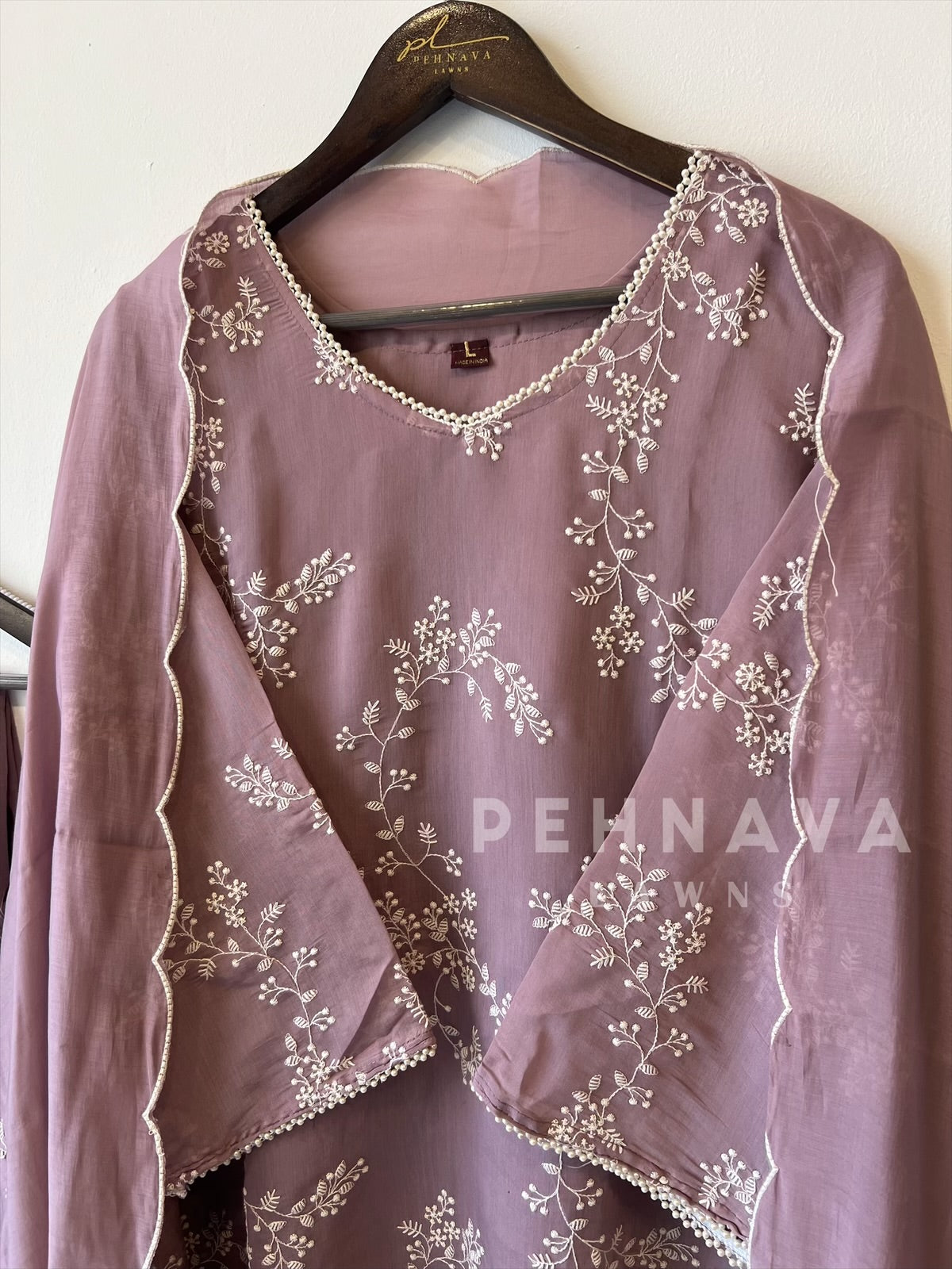 Elegant floral Embroidered  Suit-12818