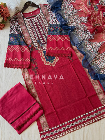 Printed Unstitched Suit-1500 B - Pehnava Lawns