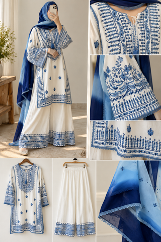 Trendy Heavy Embroidered Farshi Salwar - Pehnava Lawns