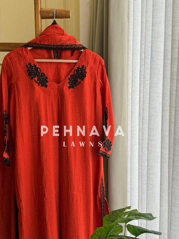 Premium Chanderi Three Piece Set