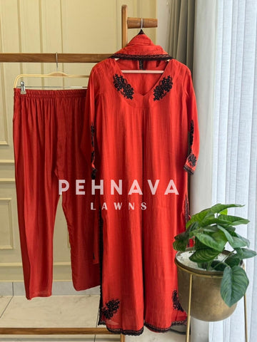 Premium Chanderi Three Piece Set