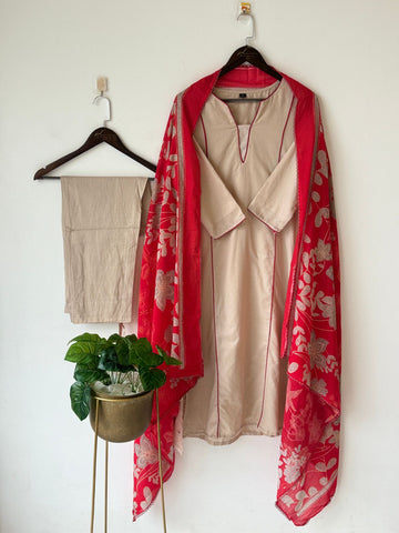 Cotton Flower Print Suit-No.3