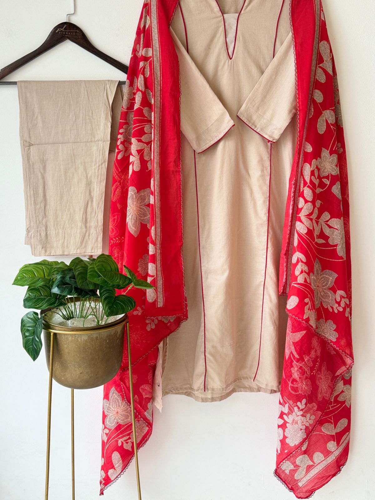 Cotton Flower Print Suit-No.3