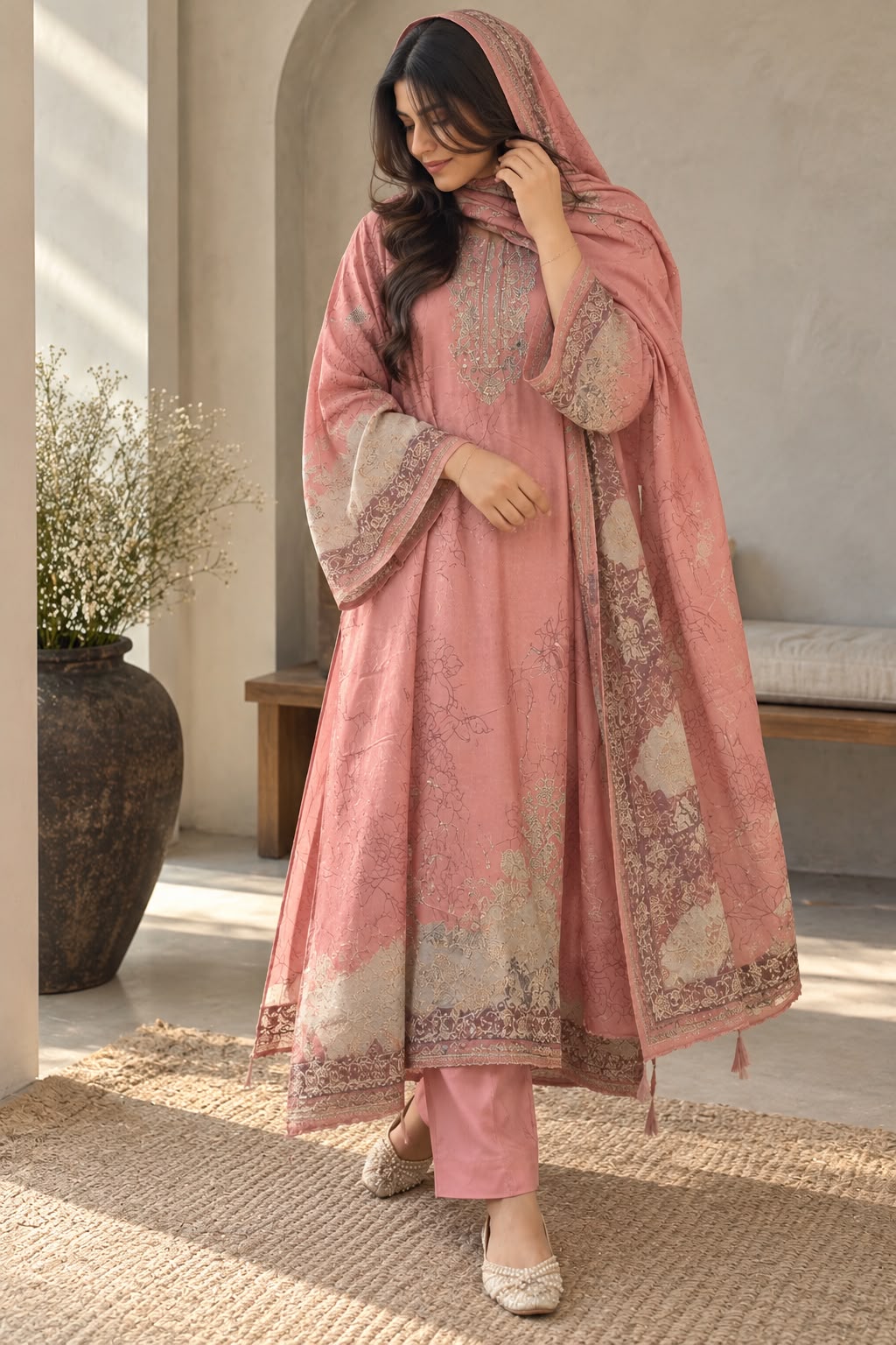 Muslin Unstitched Suit-338 - Pehnava Lawns
