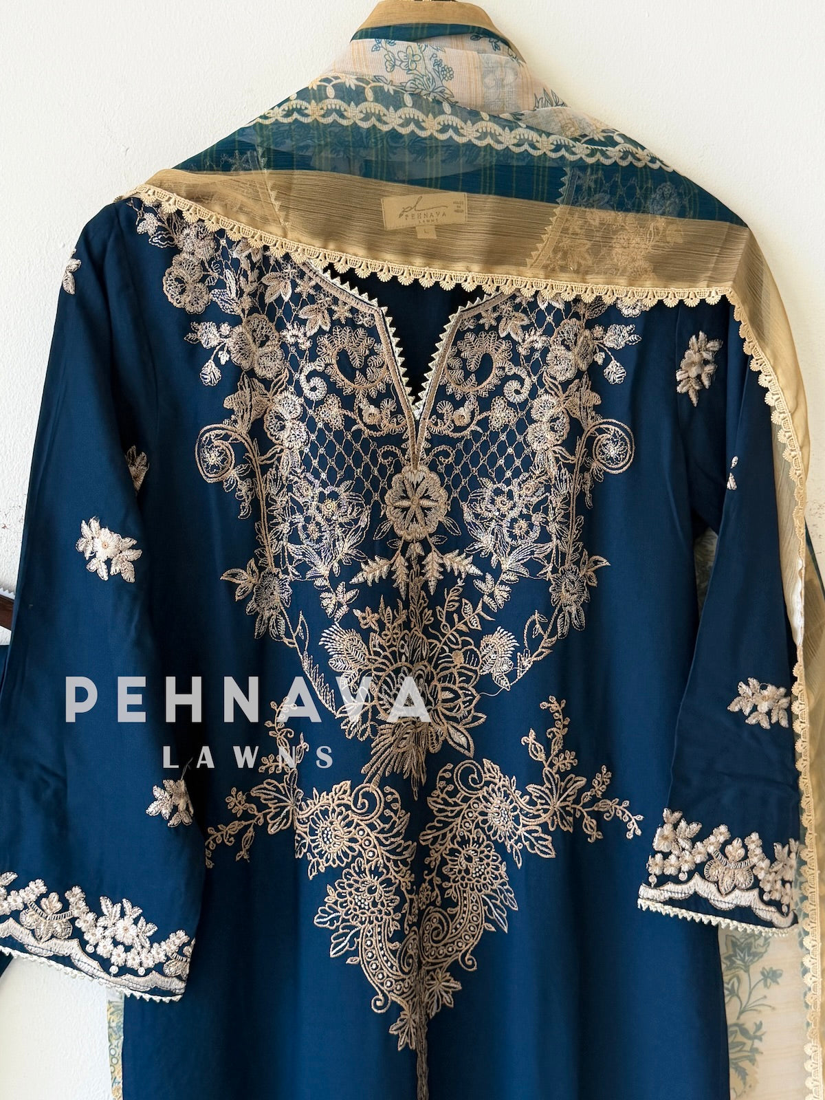 Rayon Embroidered Three Piece Suit-3639