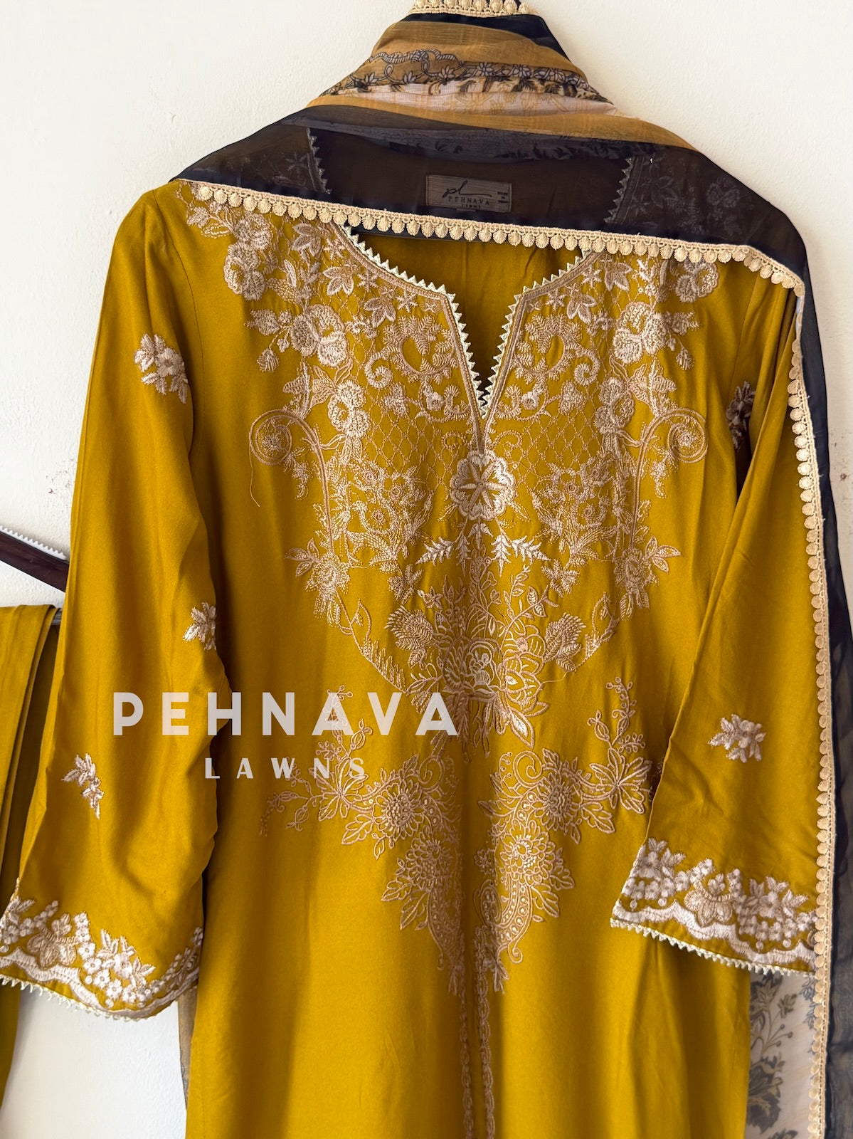 Rayon Embroidered Three Piece Suit-3639