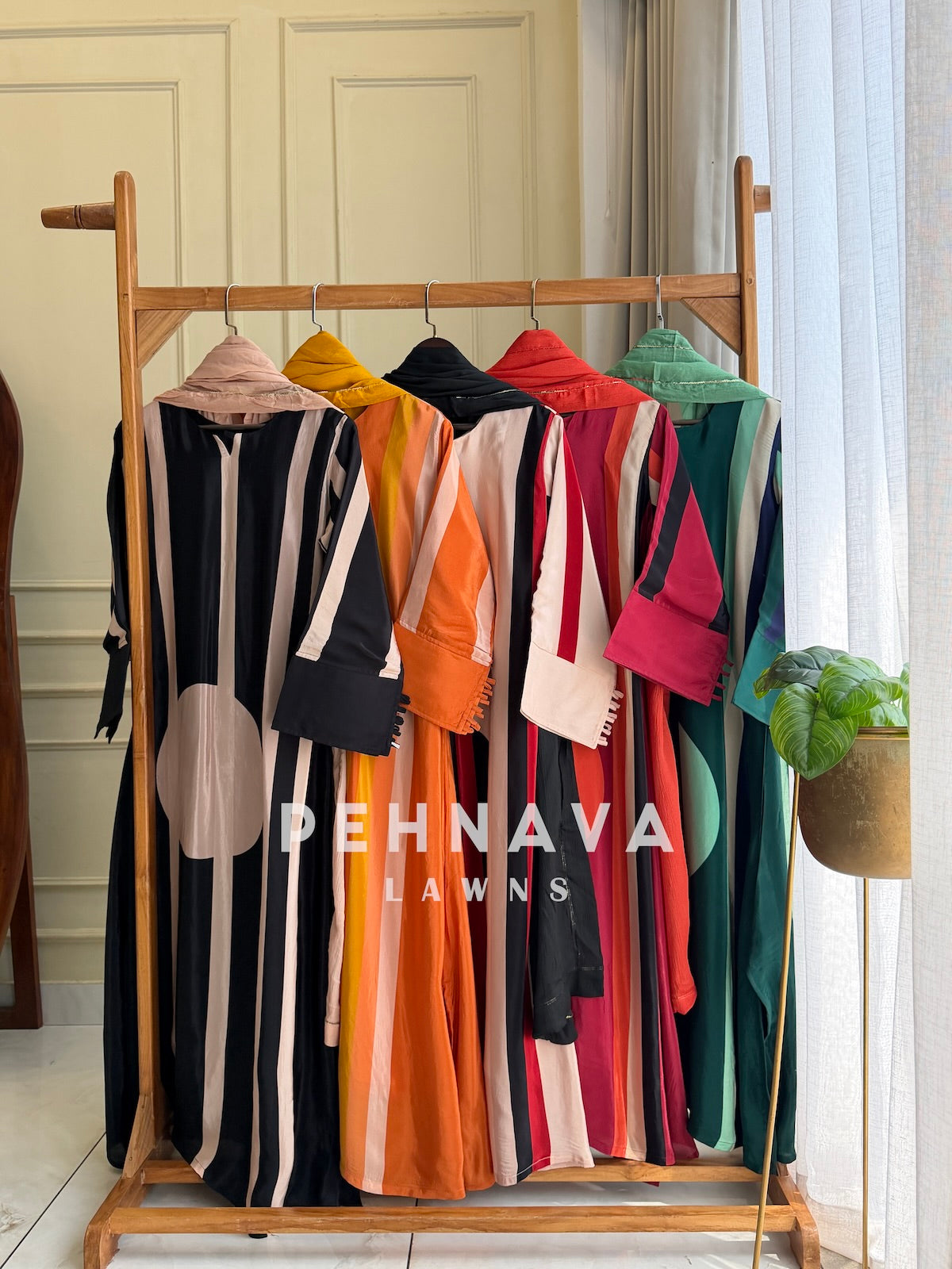 Striped Crepe Suit Set