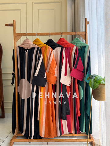 Striped Crepe Suit Set
