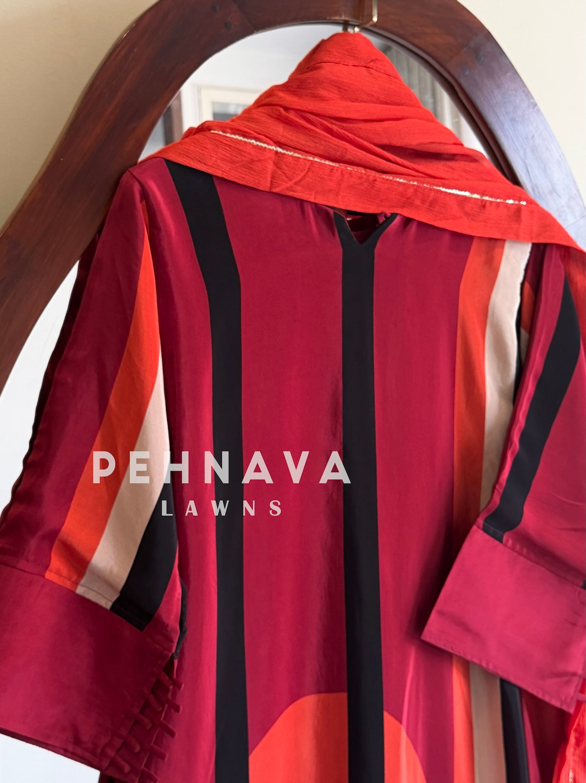 Striped Crepe Suit Set