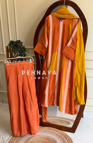 Striped Crepe Suit Set