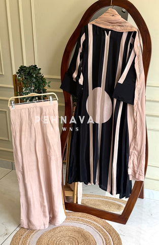 Striped Crepe Suit Set