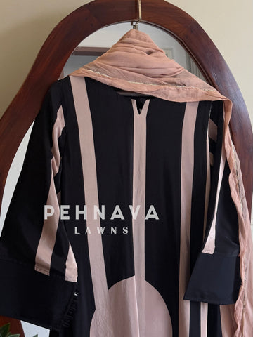 Striped Crepe Suit Set
