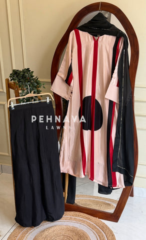 Striped Crepe Suit Set