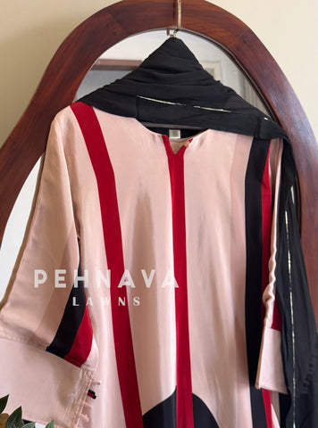 Striped Crepe Suit Set