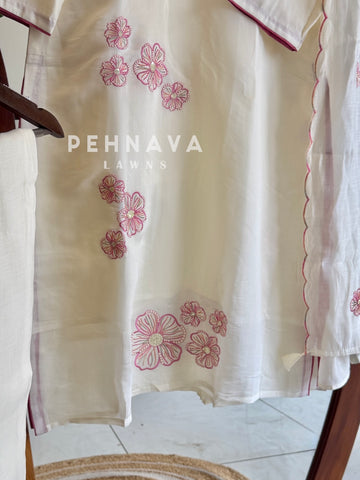 Floral Embroidered Suit Set-2044