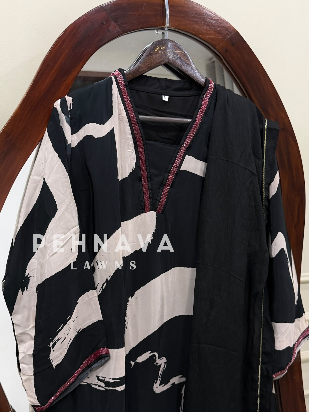 Printed Crepe Three Piece Suit