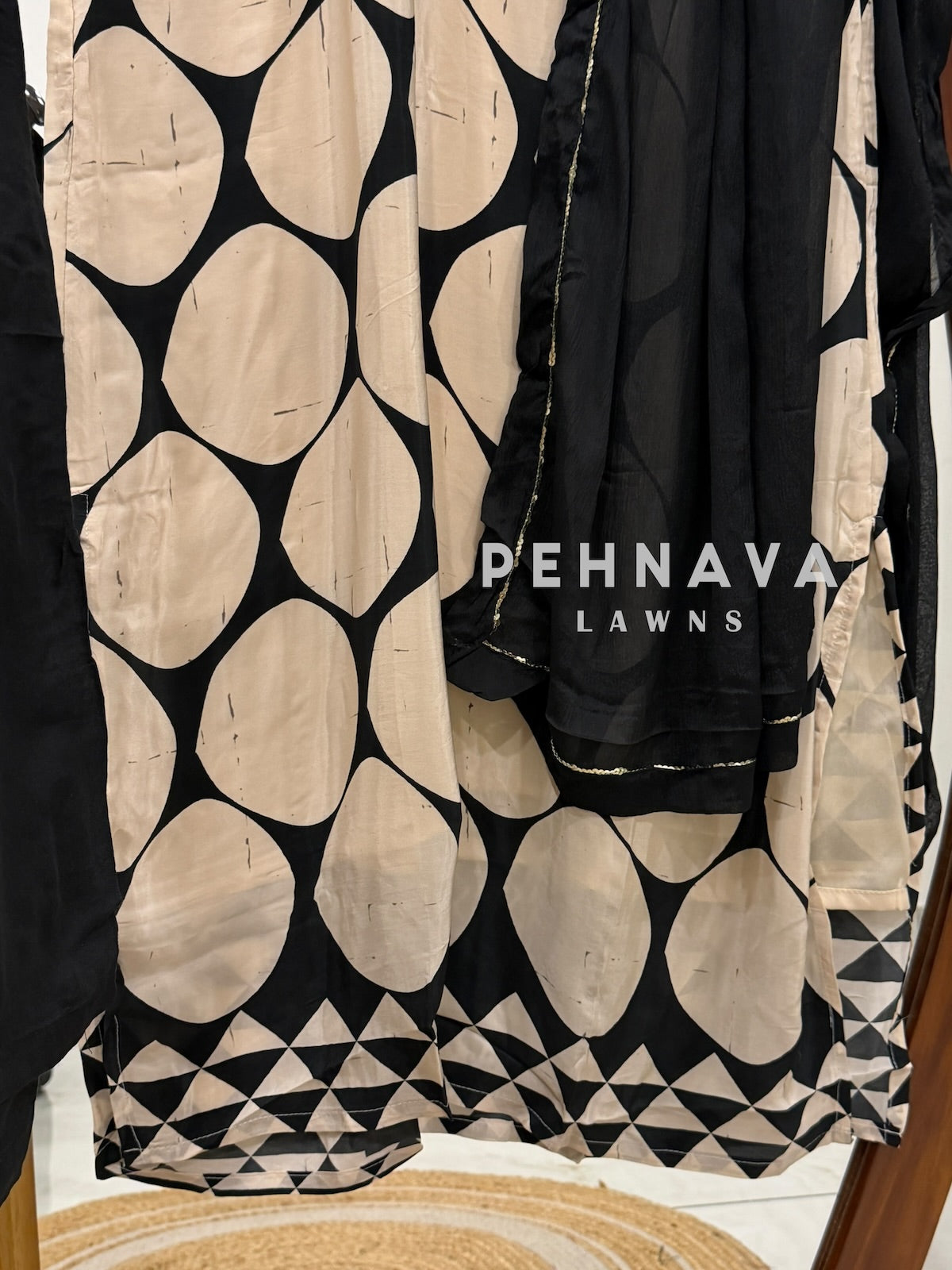 Printed Crepe Three Piece Suit