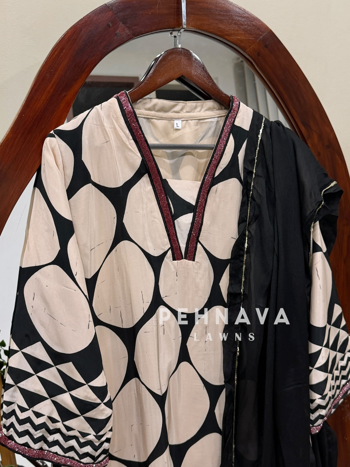 Printed Crepe Three Piece Suit