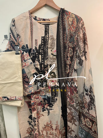 Solitaire printed offwhite suit 2172