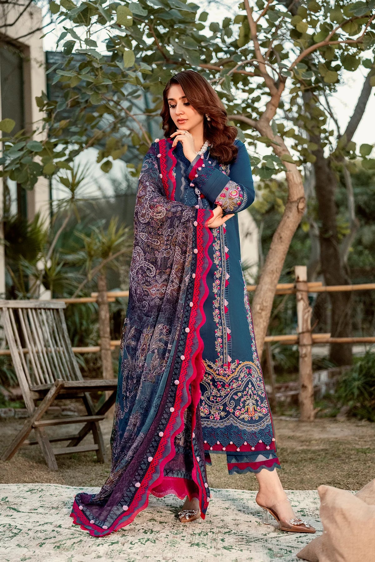 Ombre embroidered casual suit-3134 - Pehnava Lawns