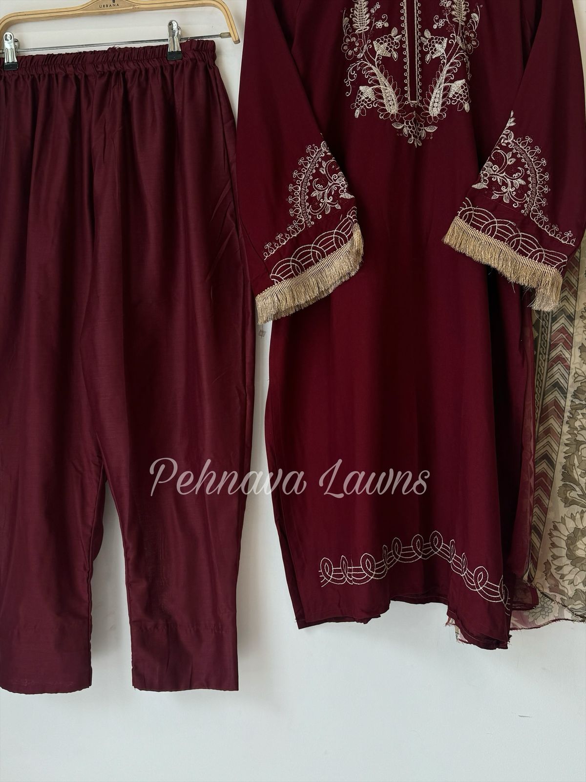 Rayon Embroidered Suit with Chiffon Dupatta591/572