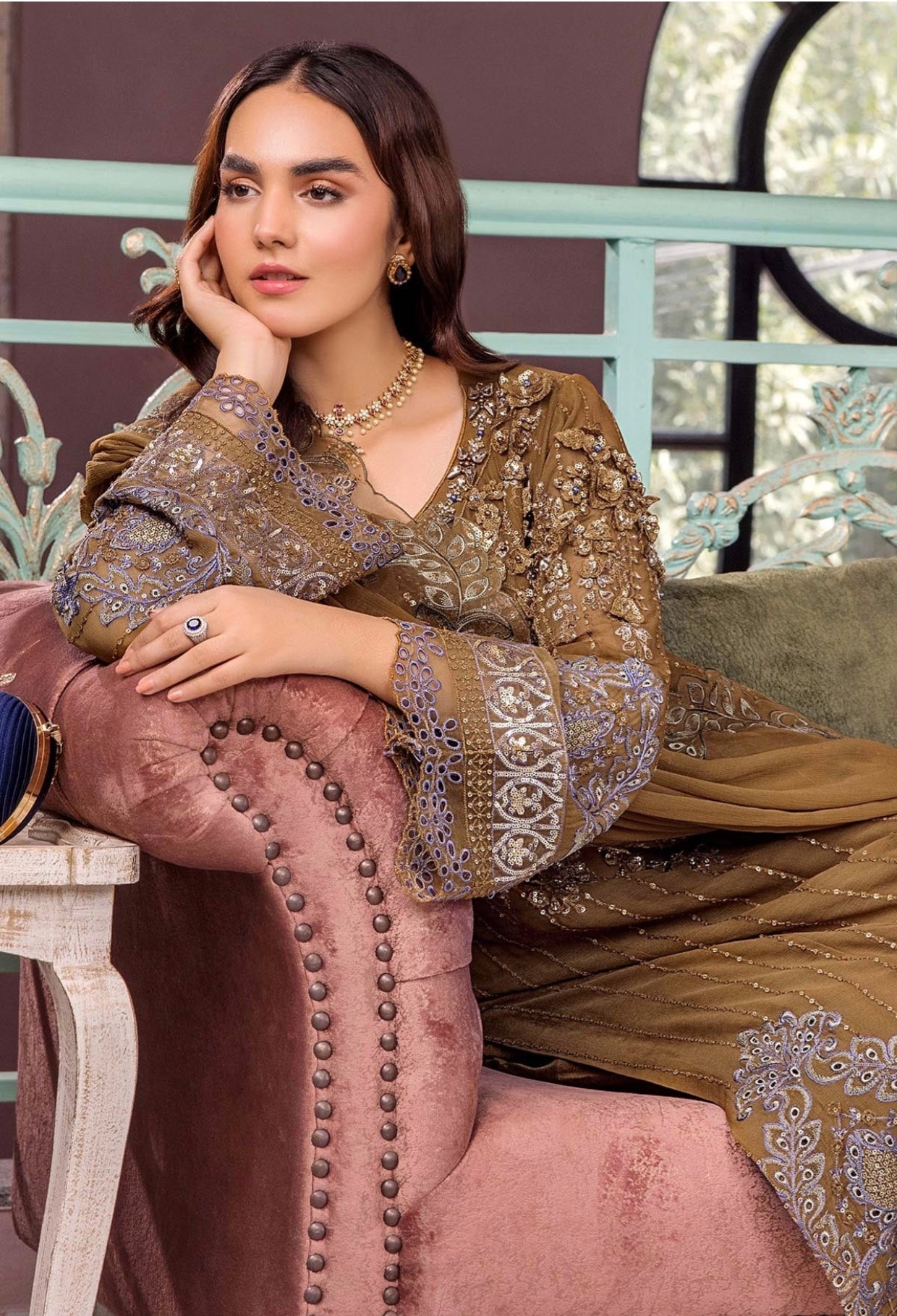 RONAK-E-MEHAL Semi-stitched Party wear Suit -006