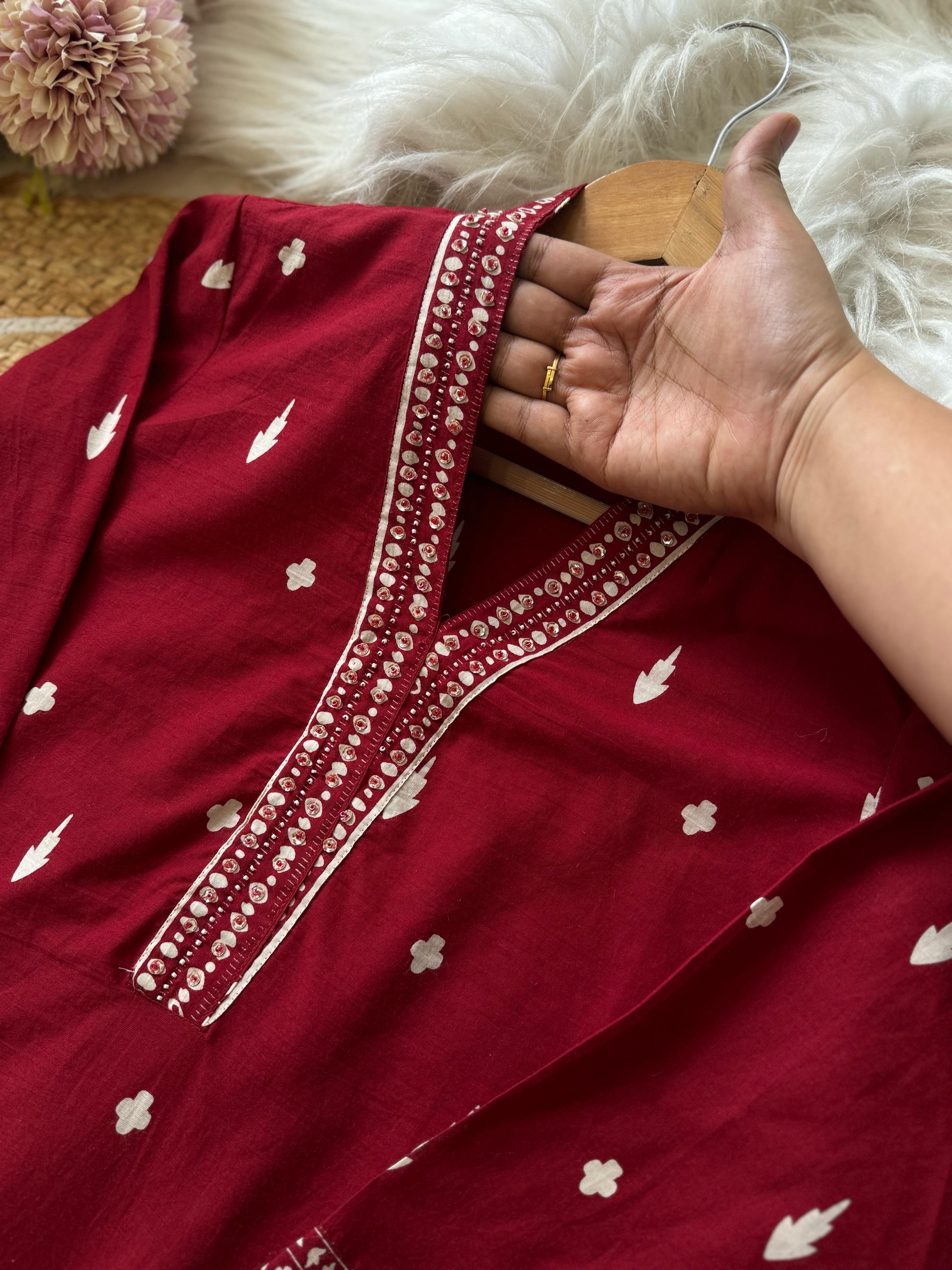 Pure  Cotton  A-line Kurti