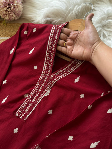 Pure  Cotton  A-line Kurti